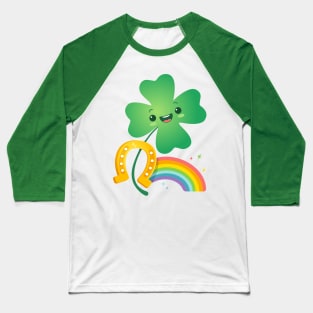 Lucky clover with rainbow Baseball T-Shirt